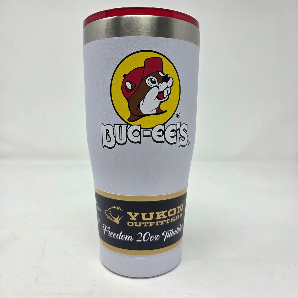 Buc-ee's Yukon Outfitters Tumbler 20oz White Freedom Double Wall‎ Vacuum